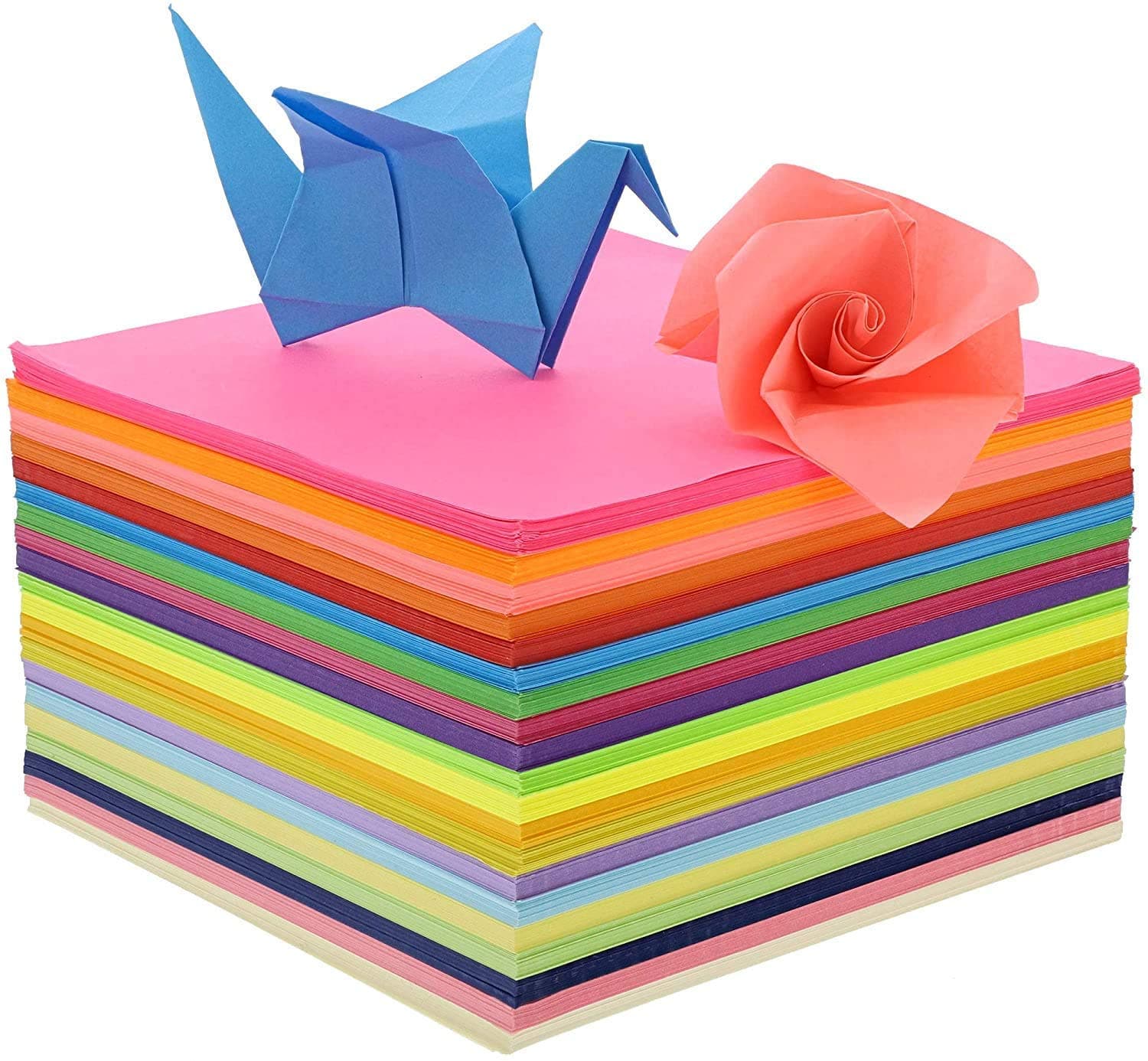 OFIXO Origami Paper 15 cm X 15 cm Pack of 200 Sheets, Assorted Colors for Origami, Scrapbooking, Hobby Crafts, Project Work