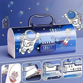 Storio Space Theme Pencil Box for Kids, Kids Pen & Pencil Box Suitcase Style Password Lock Pencil Case,Multi-Layer Pencil Box for Kids,Boys,Girls,Stationary Organizer Case,Return Gift