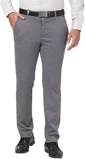 Park Avenue Men's Mid Rise Active Fit Solid Pattern Terylene Rayon Blend Pleated Formal Regular Fit Trouser