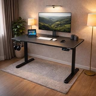 CELLBELL Ergolift Height Adjustable Table for Office Work | Everyday Ergonomic Desk with One Piece Top | Advance Memory Preset | 3 Year Warranty | (Full White)