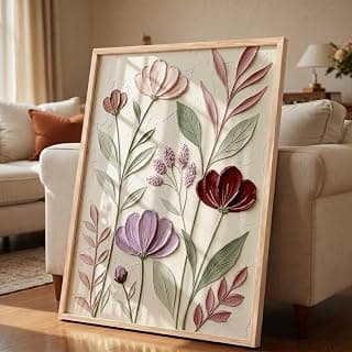 kotart Floral Laef Wall Art Home Decoration | Aesthetic Paintings With Frame For Living Room Bed Room Hotel Wall Decor Digital Reprint (13x17 inch)