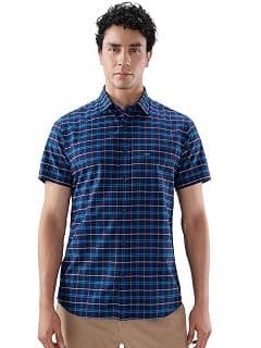 Colorplus Men Regular Fit Checks Pattern Pure Cotton Plain Half Sleeve Casual Shirt