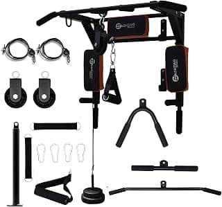 5in1 pull up bar for home,dip station,dip stand Cable Pulley System latpull down Cable Machine Attachments weight loading pin gym equipment set for home with 360° rotation portable gym pulley