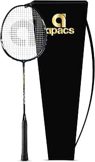 Apacs Rally 313 Badminton Racket with Full Cover | Agile Technology | Stable T-Joint Design | Pre-Strung | Navy Grey