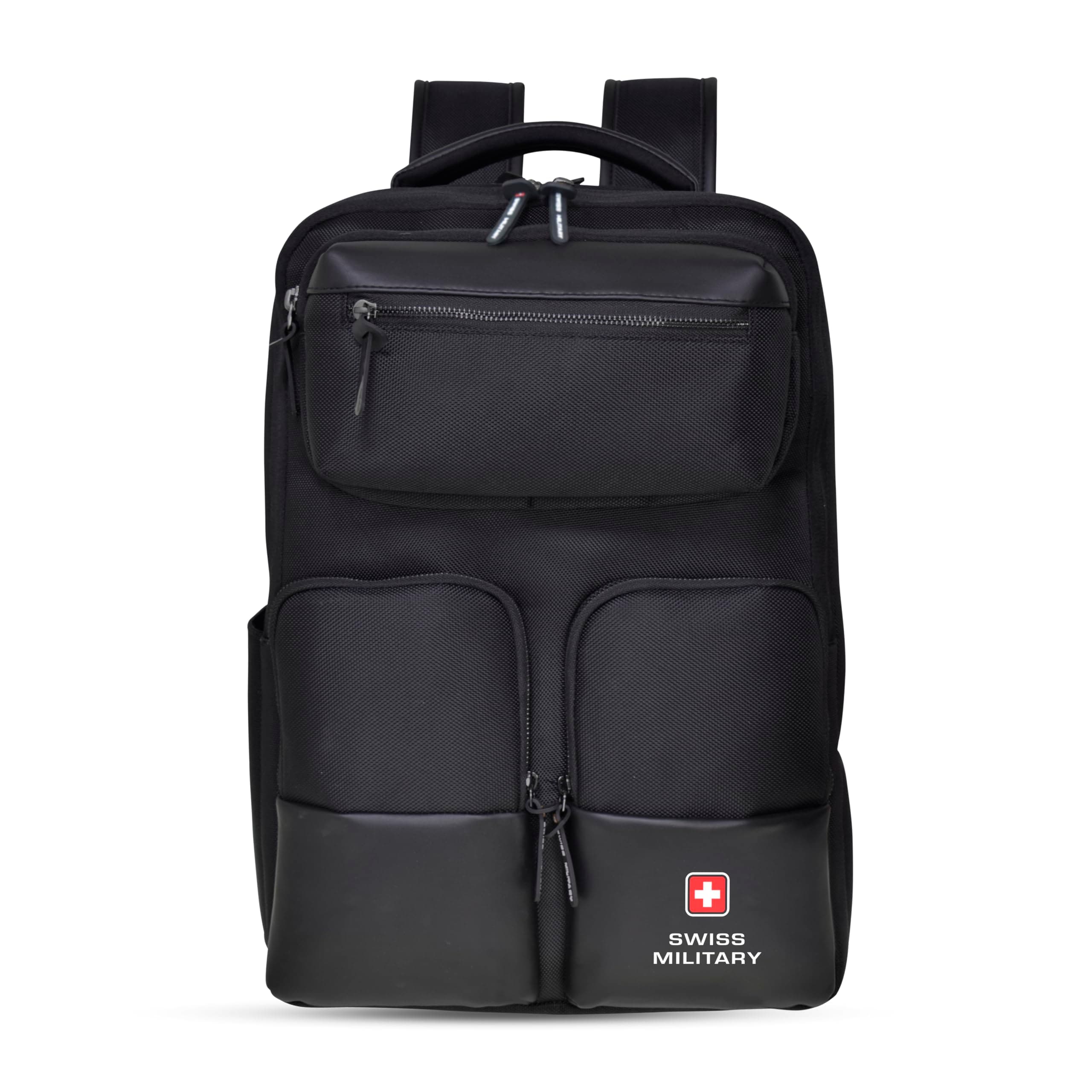 SWISS MILITARY Laptop Backpack 21L with USB and Type C Charging Port, Luggage Trolley Strap, Travel Office College Backpack for Men Women, Compact Water Resistant Bag for Business and Daily Use
