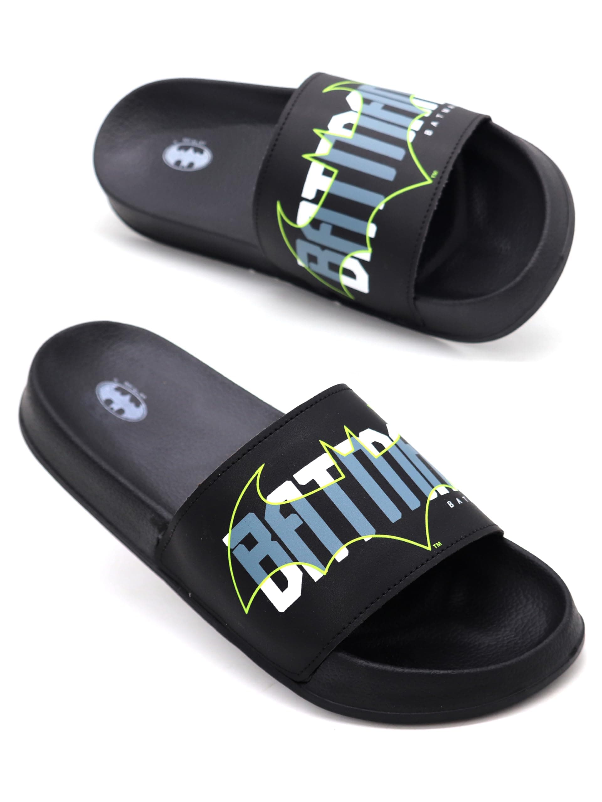 SVAAR Authentic Batman Edition Men's Classic Ultra Soft Sliders/Slippers with Cushion FootBed | Waterproof & Everyday Flip Flops for Gents/Boys