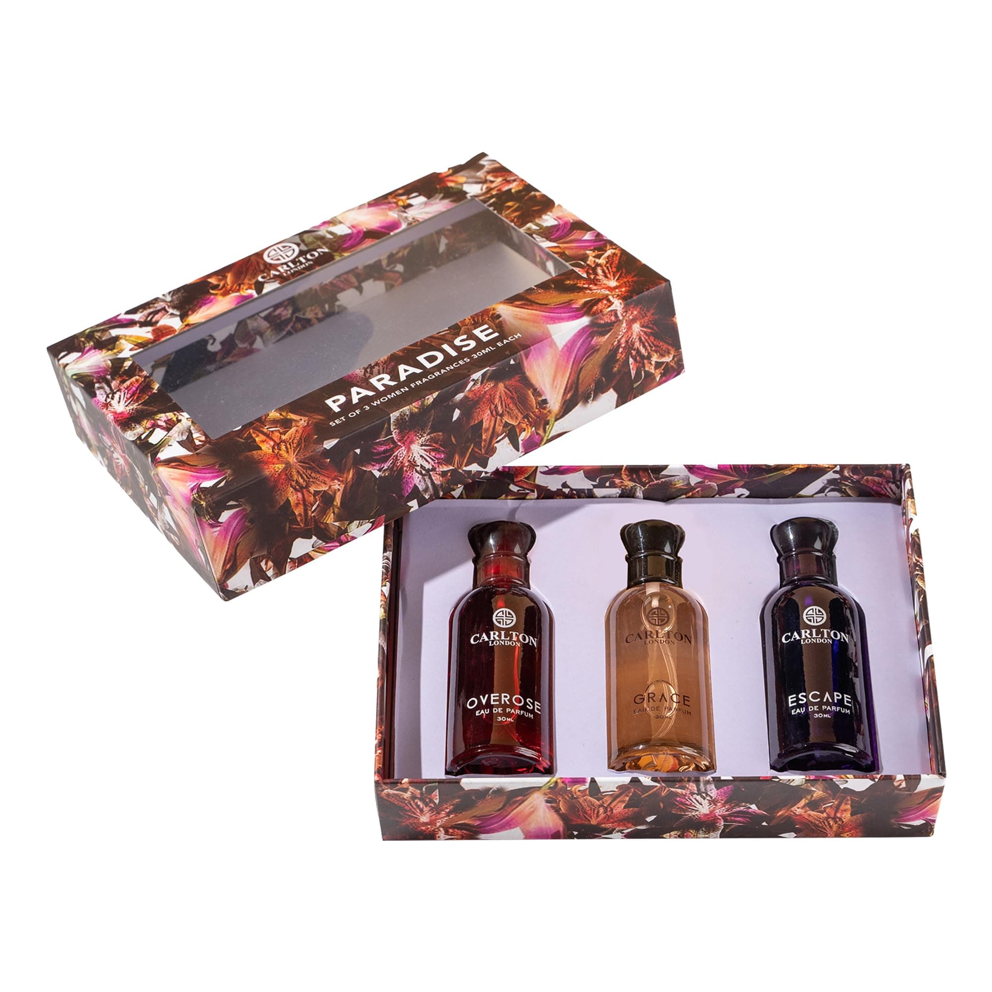 Carlton London Women Paradise Gift Set | Gift for Girlfriend, Wife | Long-Lasting Jasmine, Sandalwood & Musk Scents | Luxury Perfumes (3x30ml)