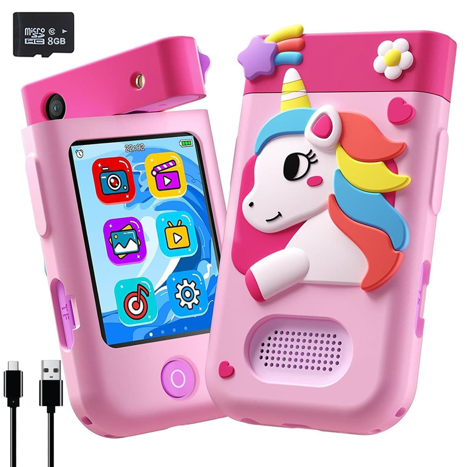 Wembley My First Smart Phone| Mini Toy Mobile for Kids Age 3+| Adorable, Educational & Fun | with Rotating Camera & Strong Battery| Perfect for Boys & Girls (Unicorn)