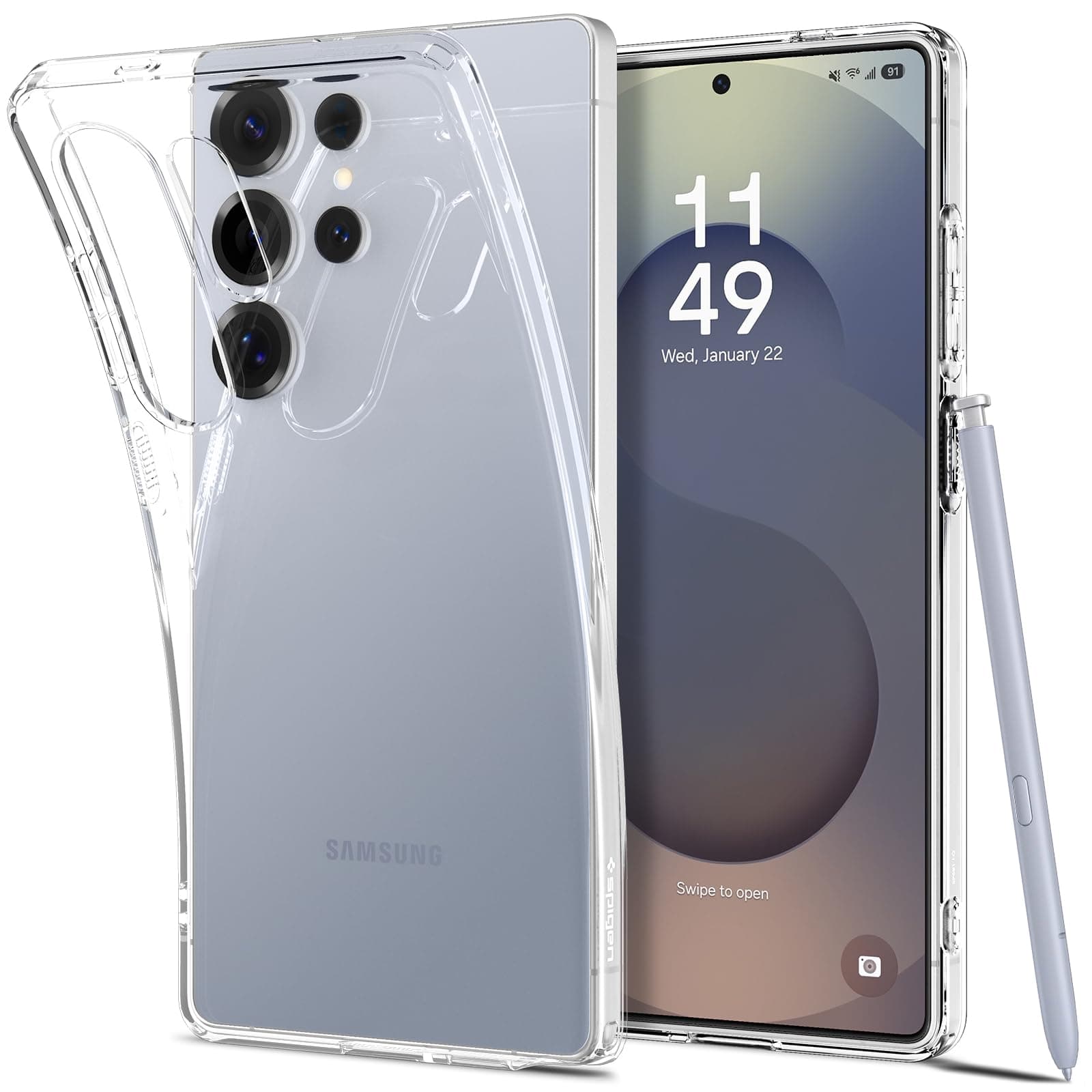 Spigen Liquid Crystal | Samsung Galaxy S25 Ultra Case [Transparent] [Flexible] [Air Cushion Protection] Galaxy S25 Ultra Back Cover | TPU - Crystal Clear