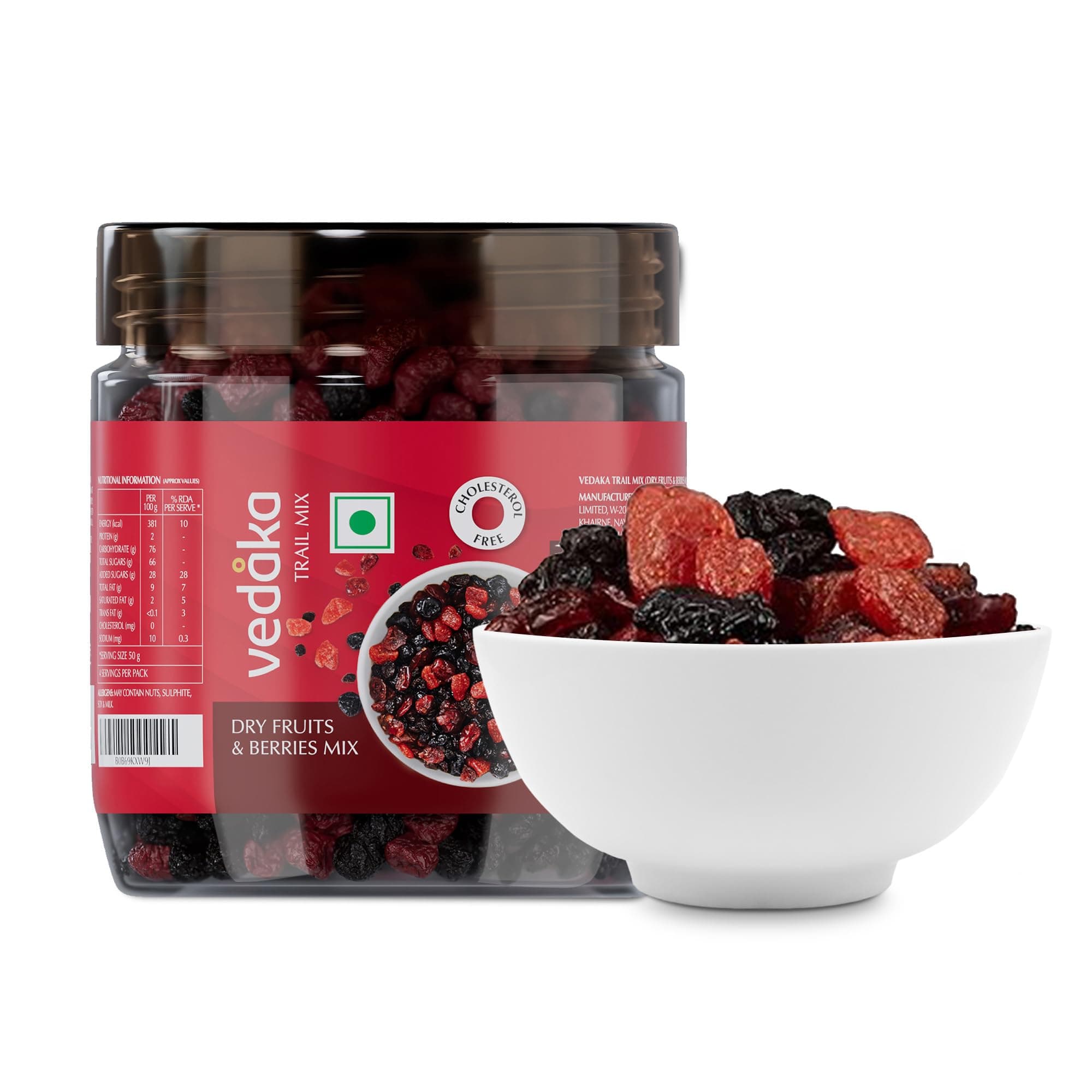 Amazon Brand - Vedaka Berries Mix | 200 g | Blueberry, Strawberry, Cranberry and Black Currant | Healthy Snacking