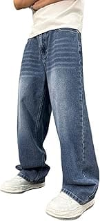 Lymio Jeans for Men | Baggy Jeans for Men | Wide Leg Loose Fit Casual Streetwear Denim Pants (LU-70-71)