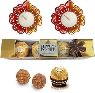Ferrero Rocher Diwali Gift Combo - 4 Pcs Gift Box Chocolates with 2 Pcs of HandMade Diya