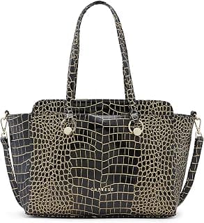 Caprese Miranda Satchel Bag, Large | Stylish Snake Print Handbag for Women with Adjustable & Detachable Sling Strap, Multiple Compartments | Secure Zip Closure | Perfect for Casual & Daily Use