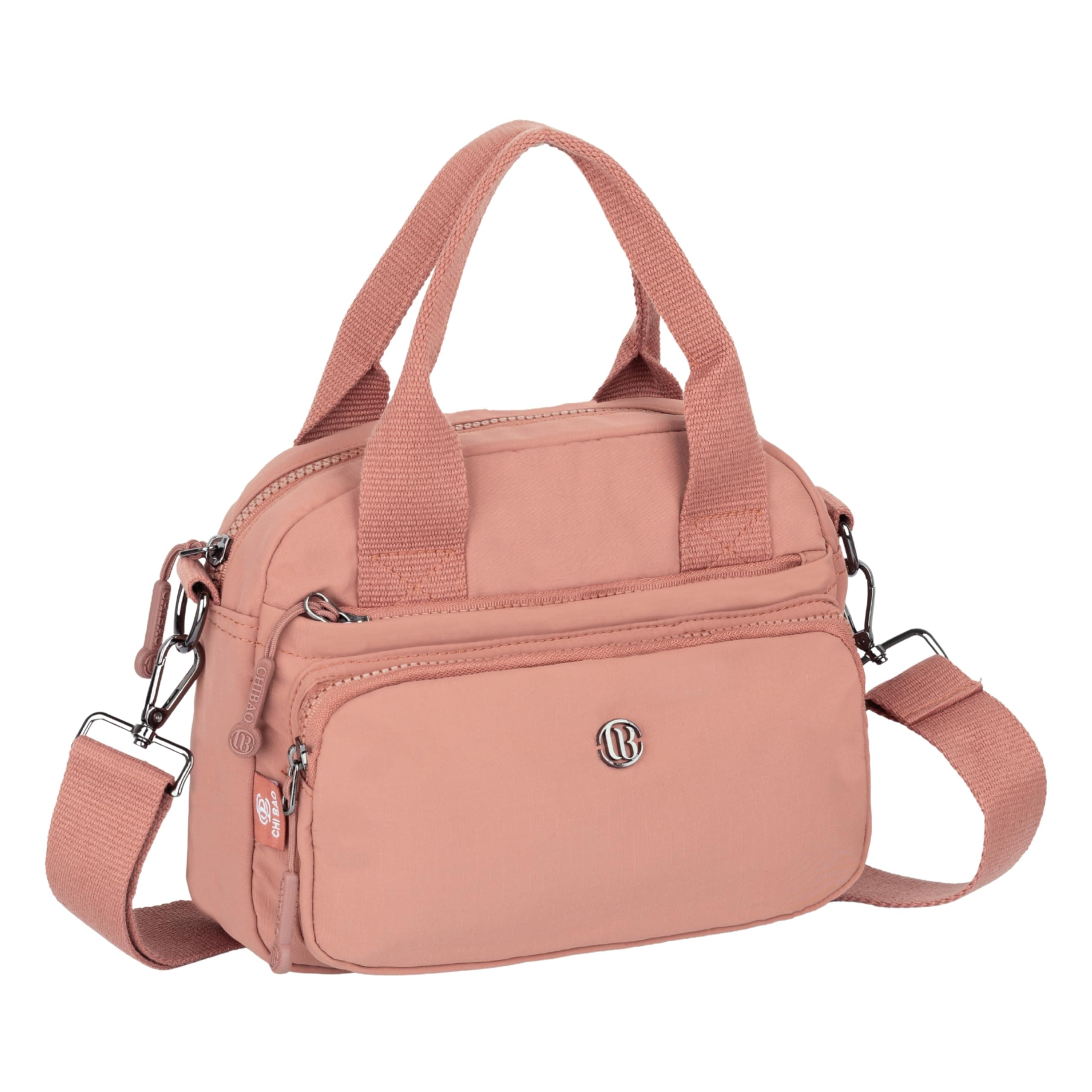 TS WITH TECHSUN Small Women Crossbody Sling Bag Handbag for Travel Office Use, Water Resistant Nylon Shoulder Purse, Adjustable Strap Multipocket Compact Organizer (25(L) X 19(H) X 9(W) CM)