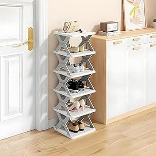 Multi-Layer Shoe Rack for Home, Space Saving Plastic Shoe Organizer Stand, Easy Assembly Storage Rack for Living Room, Bedroom & Entryway (6 Tier)