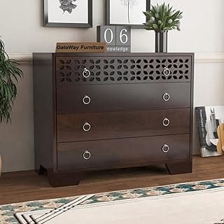 GateWay Furniture Solid Sheesham Wood Wooden Chest of Drawers with 4-Drawer Storage (Asher, Walnut Finish)