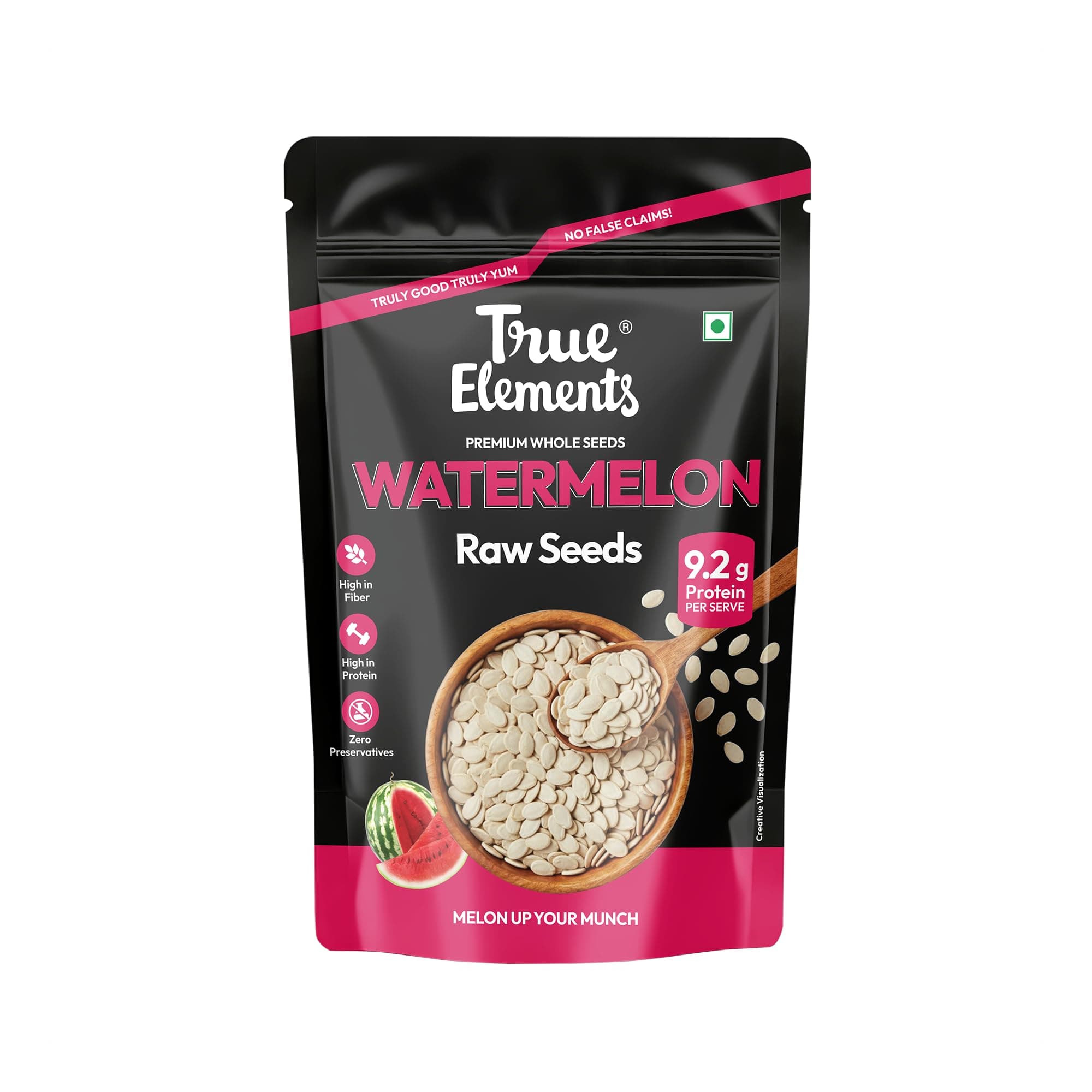 True Elements Watermelon Seeds 250g - High in Protein | Raw Watermelon Seeds for Eating | Magaj Seeds | Non - GMO | Raw seeds | Nutrients Rich | Source of antioxidants