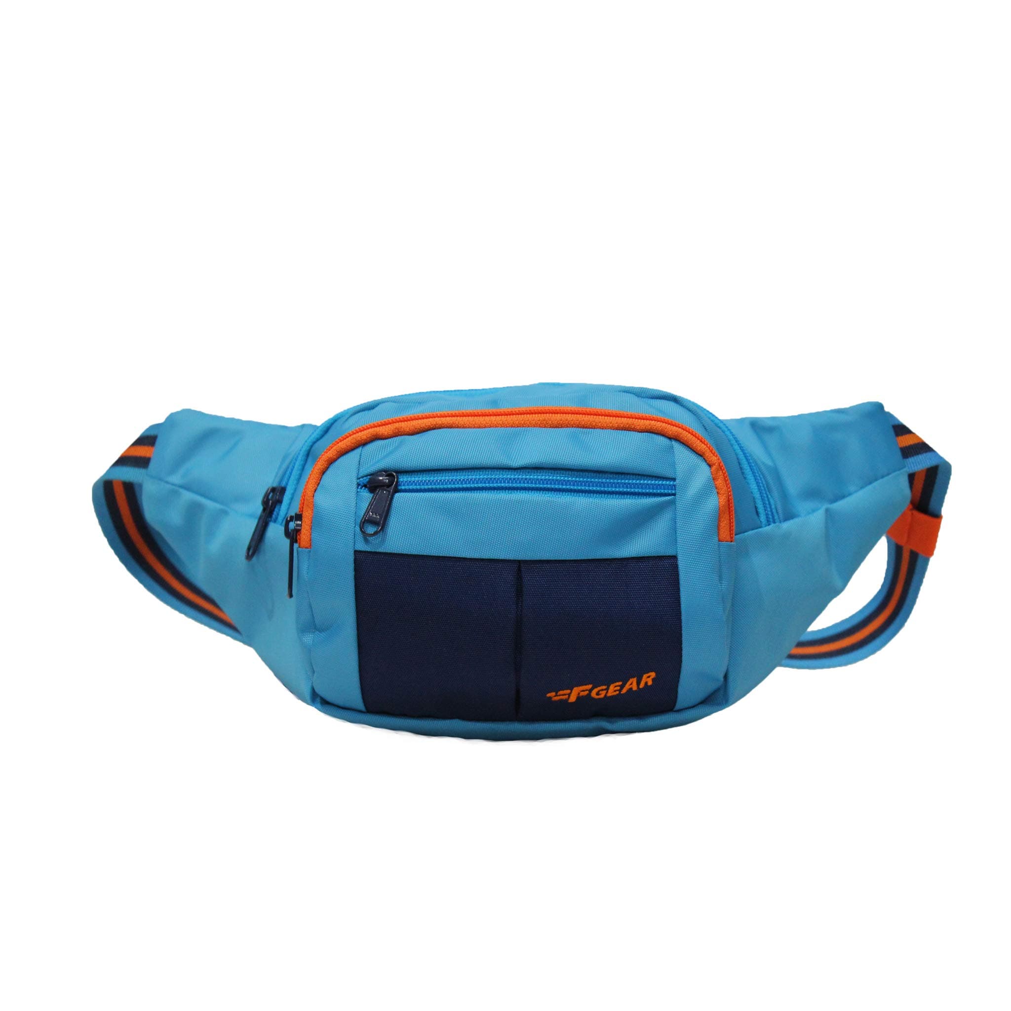 F Gear Lattitude Unisex Blu NVY Org|Waist Bag|Waist Pouch|Crossbody|Fannypack|Chest Bag for Cycling Outdoor Hiking Travel Running Jogging|Multi-Pockets|Belt Pouch|Bum Bag|Zip Pouch for Men Women Boys