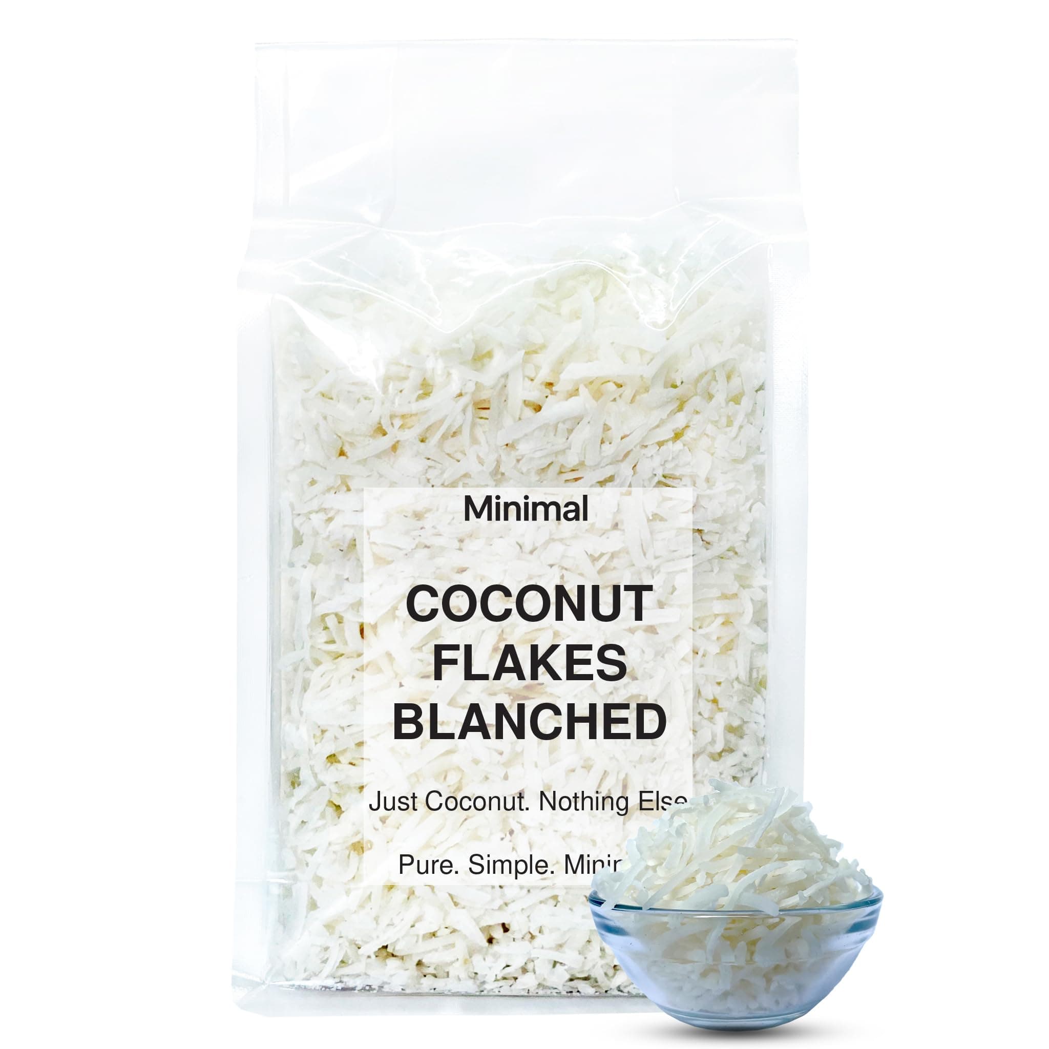 Minimal Dried Natural Unsweetened Coconut Flakes - 1kg | Fresh & Crunchy | Ideal for Baking, Cooking, and Snacking