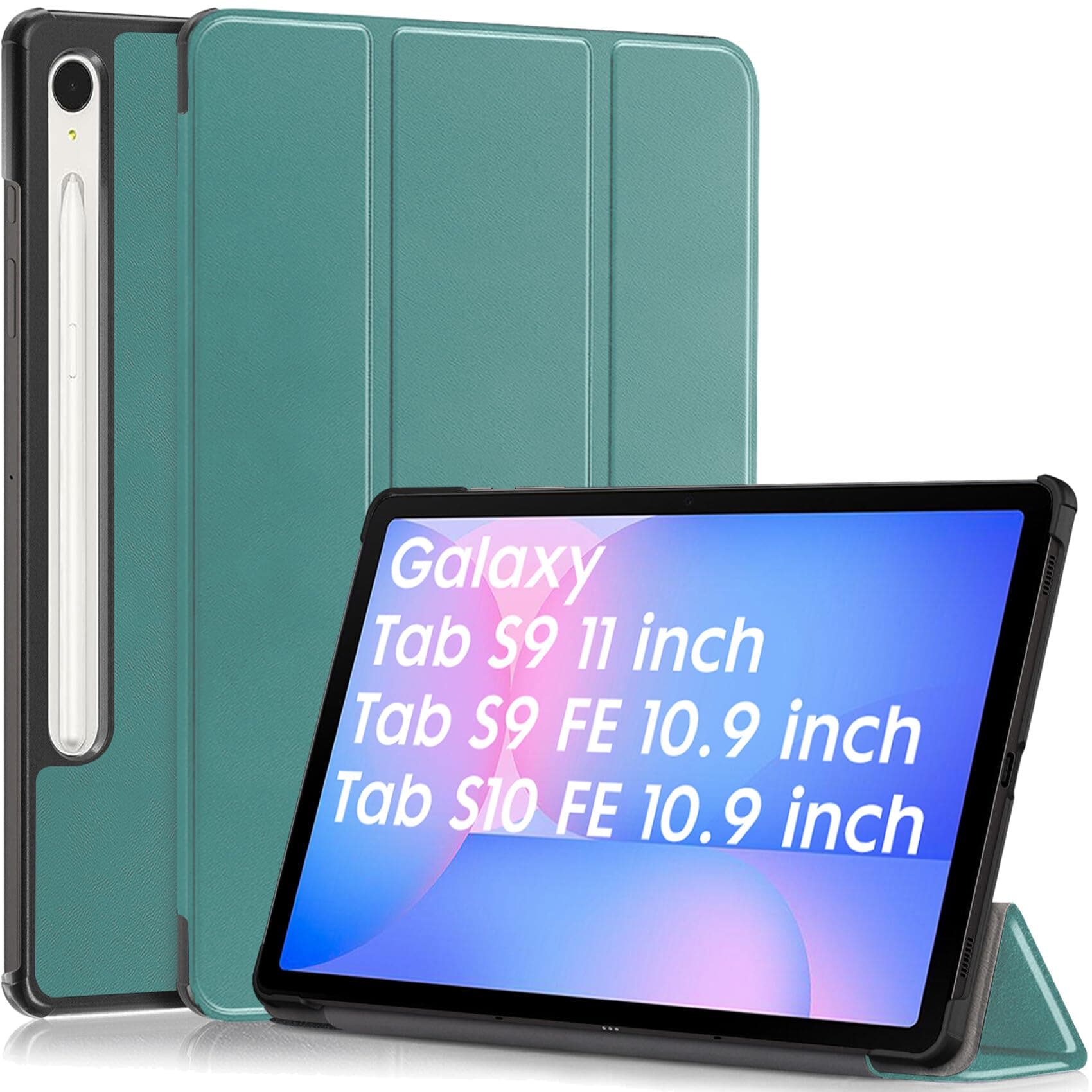 Robustrion Cover for Samsung Tab S10 FE 10.9 inch/Tab S9 FE/Tab S9 11" Cover Case, Flip Stand Back Case Cover for Samsung Tab S10 FE/Tab S9 FE / S9 Tab Cover [Auto Sleep Wake] - Dark Green