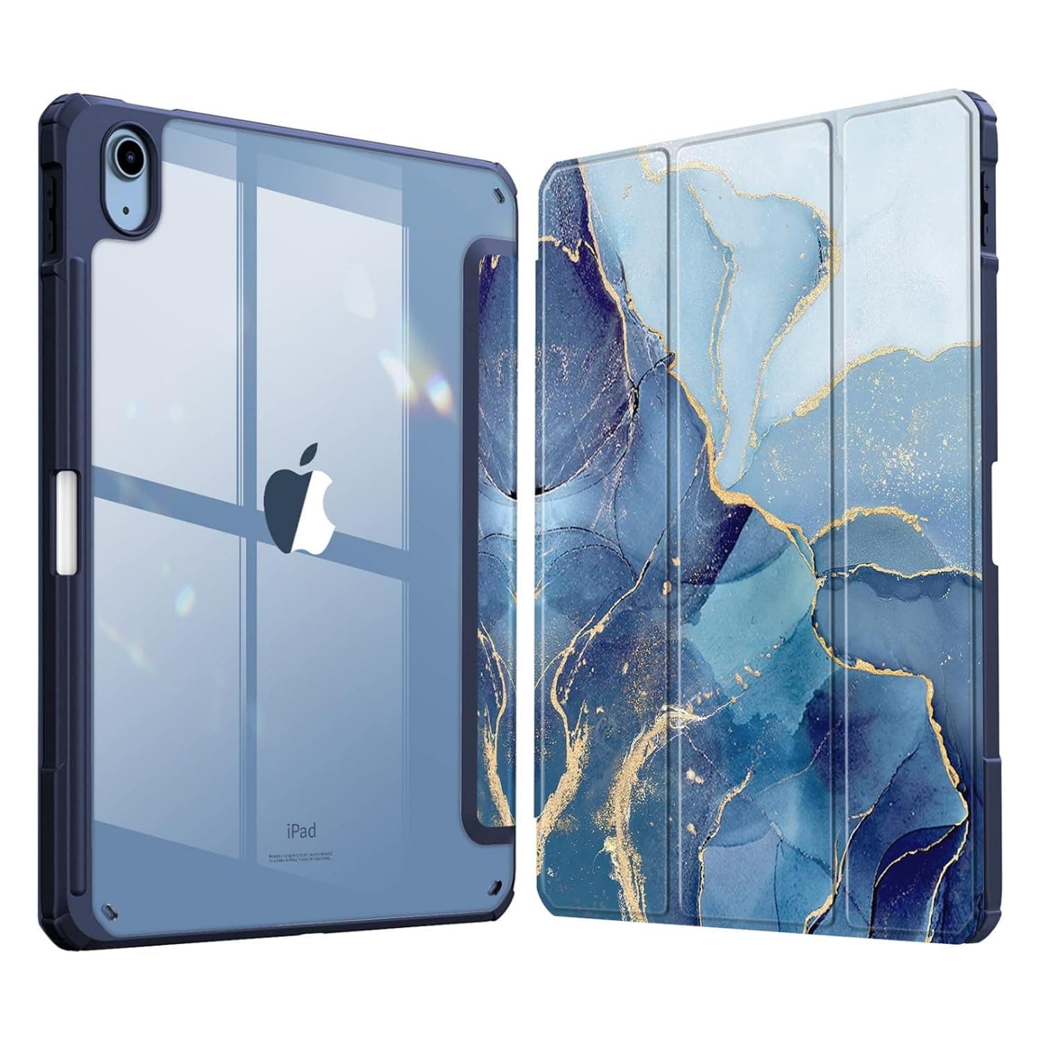 MOCA Case for iPad A16 11th Gen 11 Inch 2025 & iPad 10th Gen 10.9 Inch 2022, Clear Back Cover, TPU Shockproof Frame, Auto Wake Sleep, Slim Transparent Protective Tablet Case (Ocean)