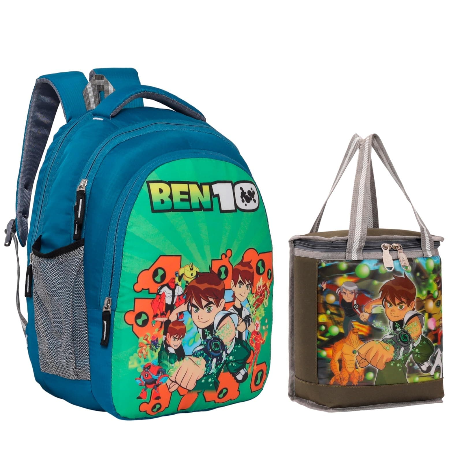 perfect star Combo pack of 2 Motu Patlu School bag & Lunch bags Branded Tution Carry on Tote Nursery kids bag 1st to 5th std 30 L Backpack Tiffin bag (sky Blue)