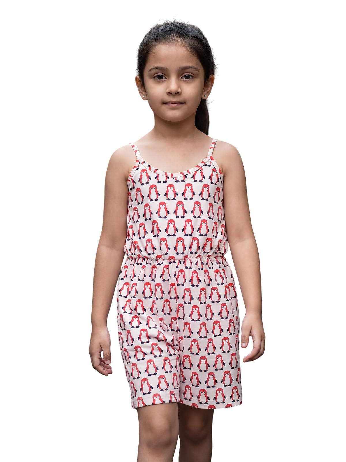 HELLCAT Girls Sleeveless Printed Jumpsuit with Elastic Waist, Regular Fit Casual Beach Wear Outfit, Stylish Dungaree for Value Pack, Age 1-9 Years