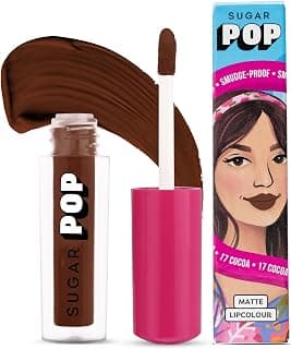 SUGAR POP Matte Lipstick | Smudge-Proof | Vitamin E | Long Lasting 8 Hrs | Lip Colour For Women | 1.6 ml - 17 Cocoa