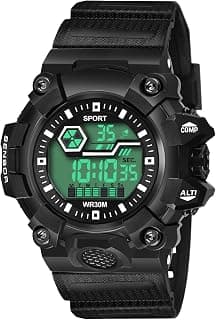 PAPIO Silicone Strap, LED Display Digital Unisex Sports Watch for Boys, Girls, Women and Men