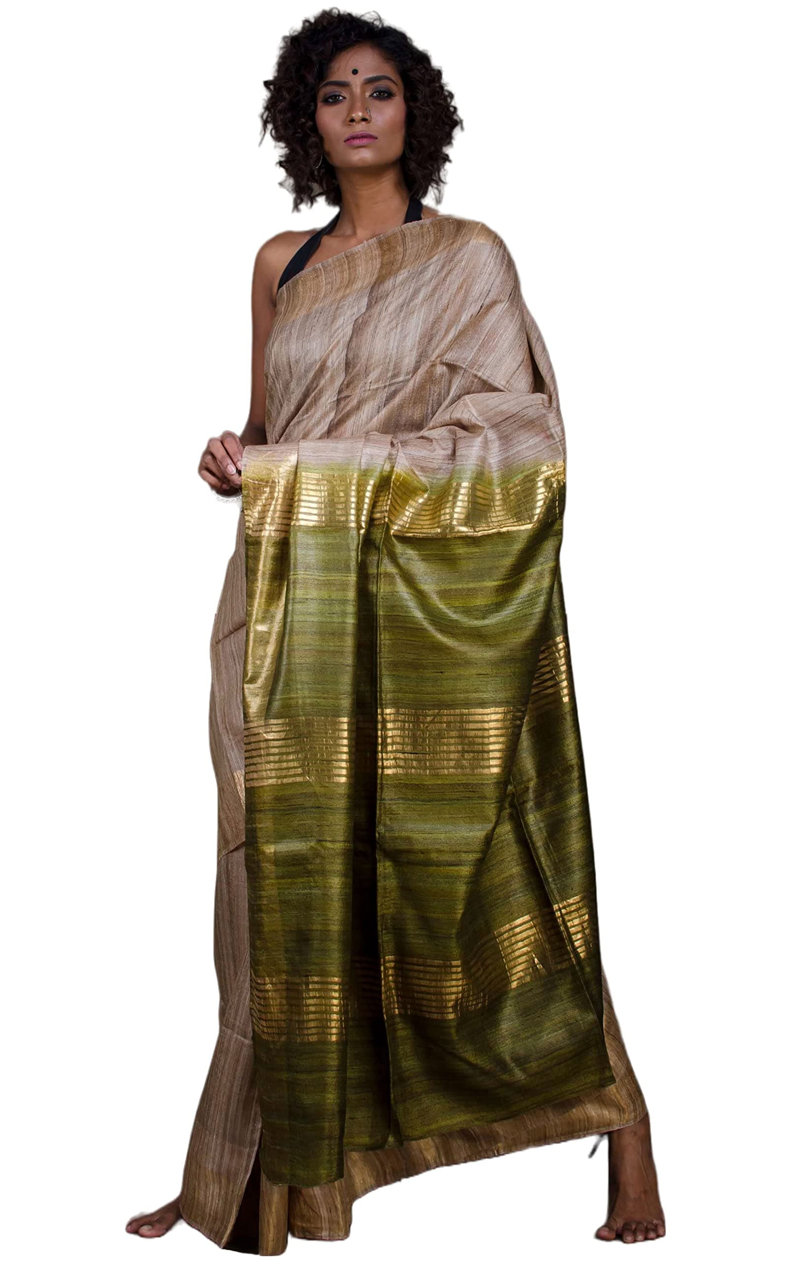 Bengal looms India - Pure Handloom Gicha Tussar Saree