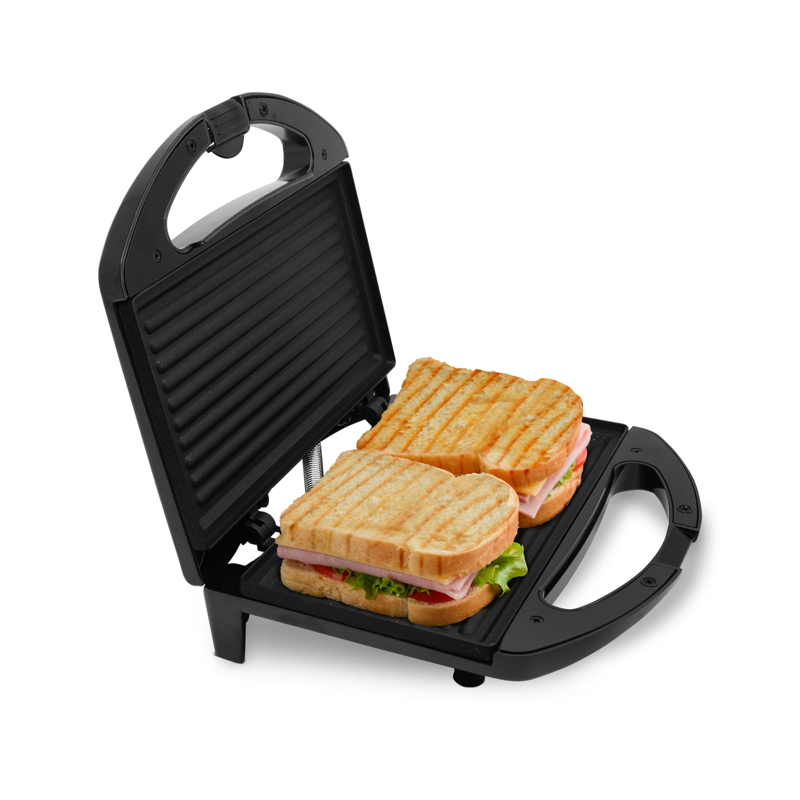 V-Guard VSG80 2 Slice Non-Stick Grill Electric Sandwich Maker | Fixed Non-Stick Griller Plates With Powerful 800 W Heating| Easy To Clean NS Greblon Coating | 1 Year Coverage By V-Guard, Black