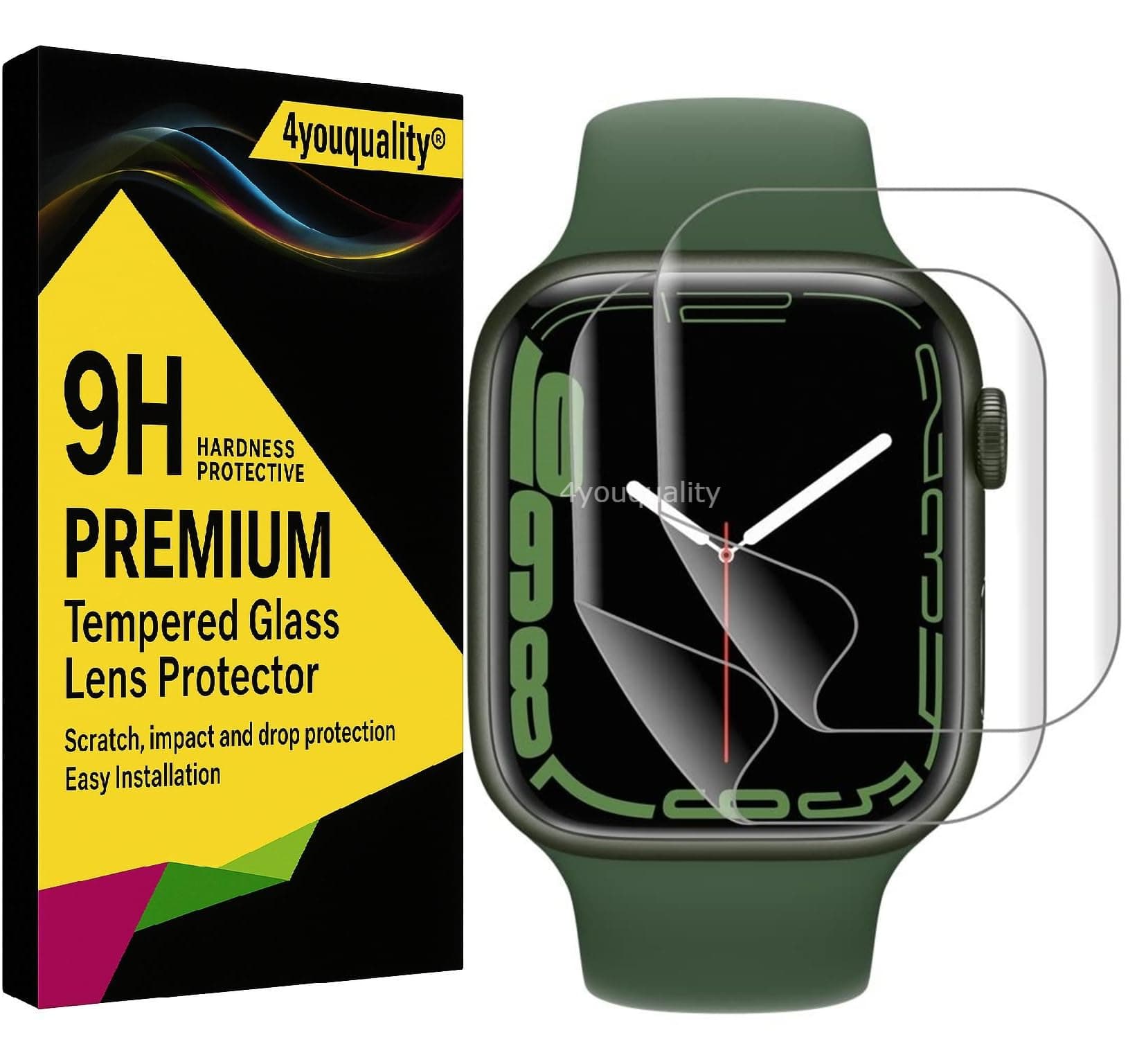 4youquality Acrylic Screen Guard Protector Compatible for Apple watch Series 10, Series 11 42mm (Transparent) with Edge to Edge Full Screen Coverage & Easy Installation Kit, Pack of 2