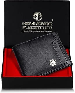 HAMMONDS FLYCATCHER Wallet for Men Leather Original, Mens Wallet, Leather Wallets for Men Stylish, Bi-Fold Wallets for Man, 6 Card Slots, Easy Access Card Slots, Coin Pocket, Gift for Mens - Black