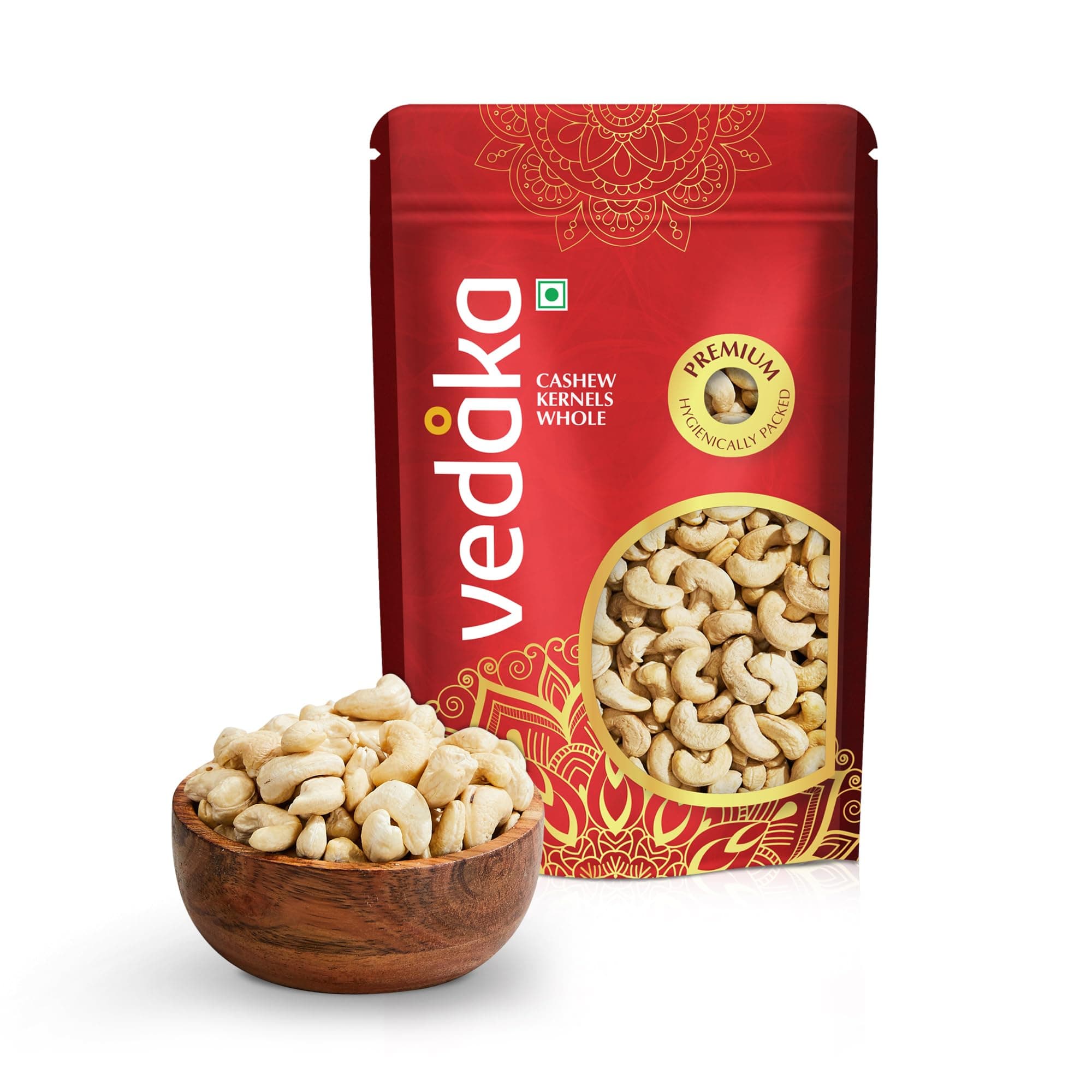 Amazon Brand - Vedaka Premium Whole Cashews | 250 g | Grade W240 Kaju Nuts, Dried | Gluten Free & Plant Based Protein | Healthy Snack