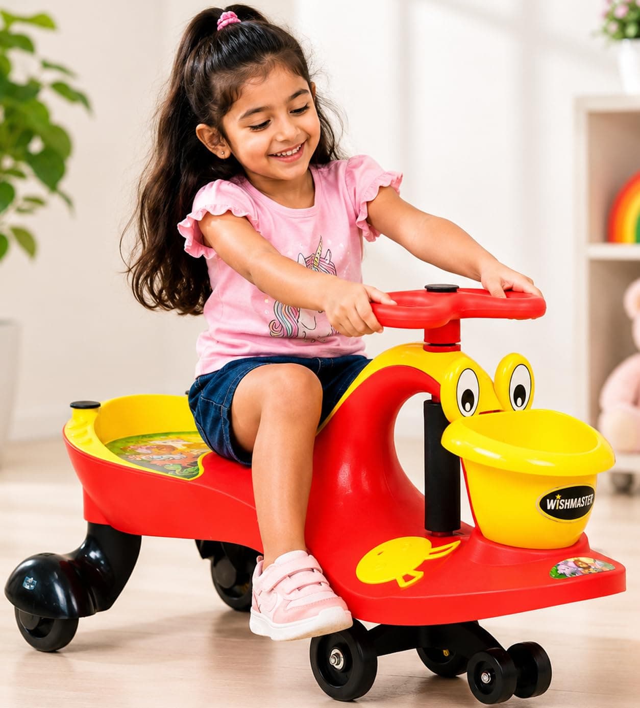 Wishmaster Swing Magic Panda Car for Kids, Twister Ride on, Non Battery Operated Baby Push Rider Without Music & Light | Self-Balancing Twist Steering | Age 2–8 Years