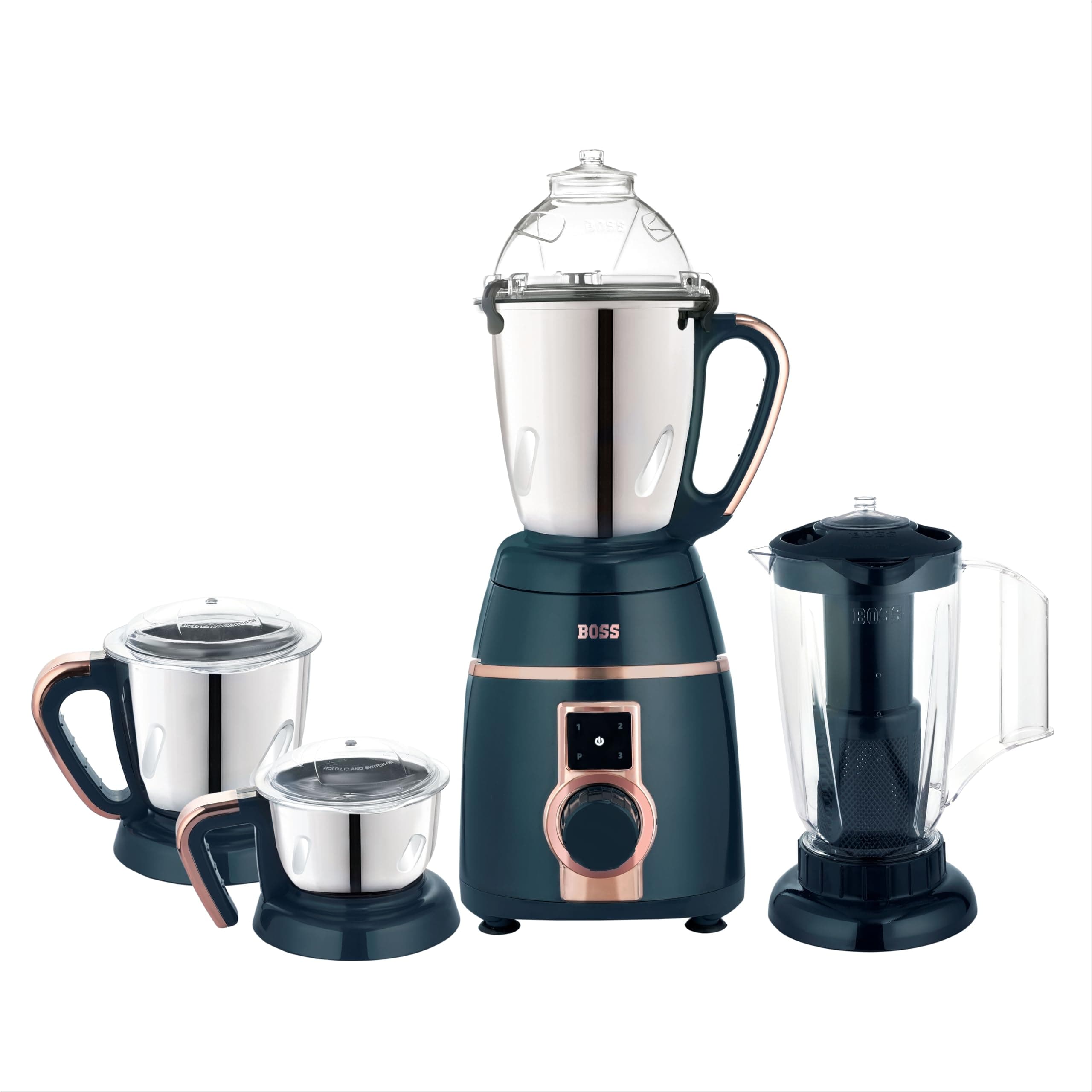 BOSS Endura 1200Watt Mixer Grinder, 4 Jars, Green | Juice Filter, Wet Grinding, Dry Grinding, Chutney Grinding