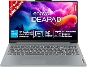 Lenovo IdeaPad Slim 3 13th Gen Intel Core i3-1315U 15.6" (39.6cm) FHD Thin and Light Laptop (8GB RAM/512GB SSD/FHD 1080p Camera/Windows 11/Office 2024/Grey/1.6Kg), 82X700M5IN