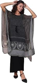 Aurelia Women's Geometric Printed Flared Kaftan with Inner