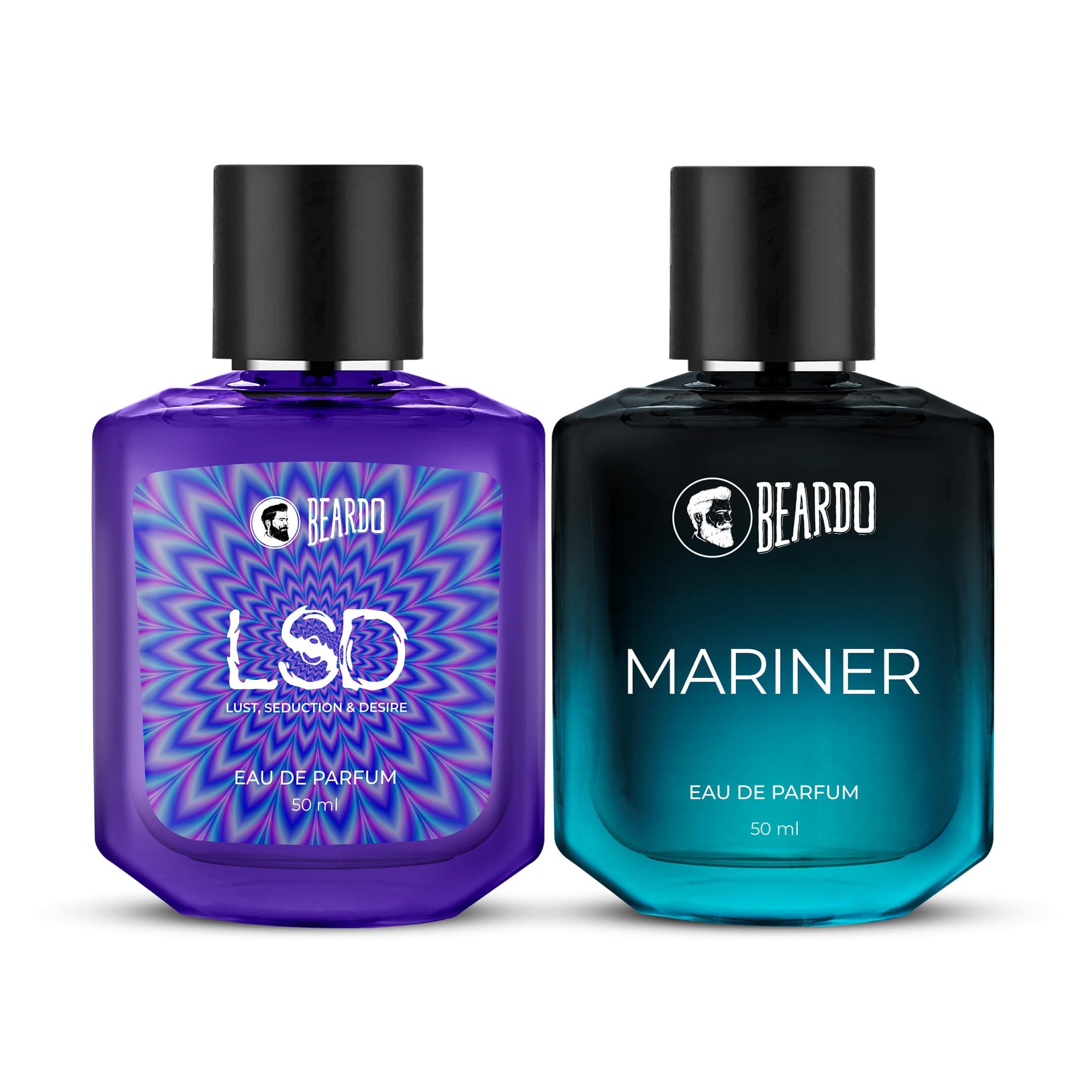 Beardo Midnight Duo- LSD & Mariner Perfume for Men (50ml x 2) | Long Lasting Fragrance | Long Lasting Perfume for Men | Gift for Men | Gift for Friend