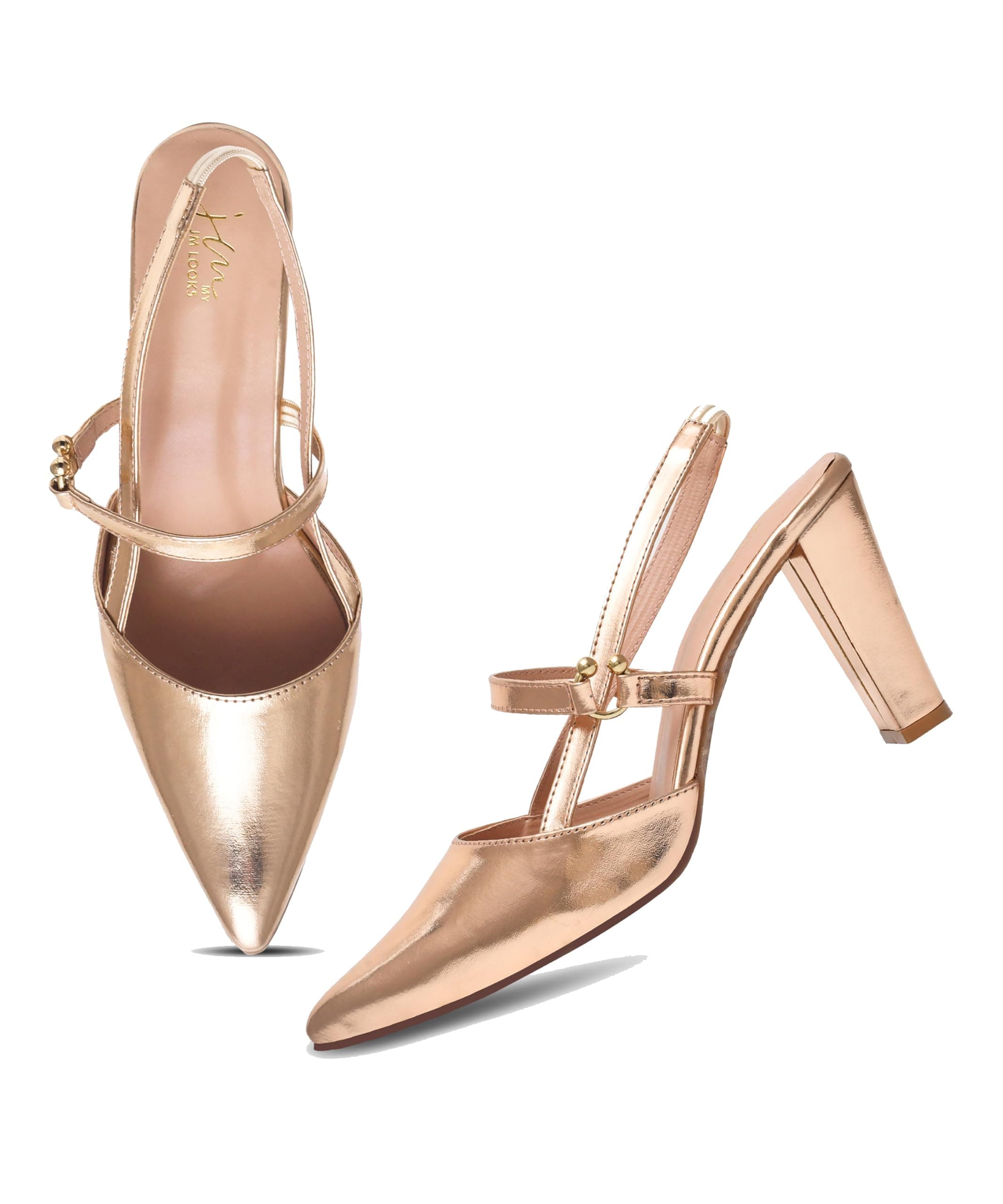 JM LOOKS Slingback Pumps Elegant Dressy Heels for Women Closed Toe Pointy High Heels Wedding Bride Prom Party Evening Shoes