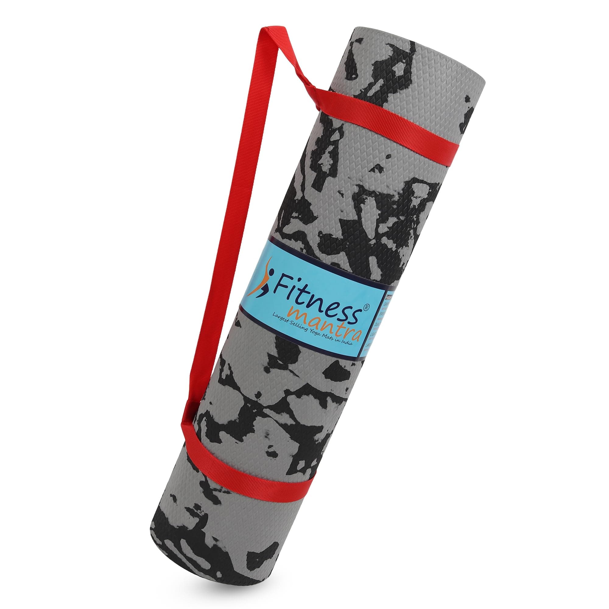 Fitness Mantra® 6mm Marble Design Anti Skid Yoga Mat for Men & Women| Qnty.-1 Pcs.| (Grey, 6mm),Ethylene Vinyl Acetate