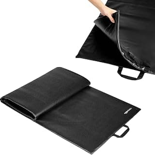 Amazon Basics Leatherette Yoga Mat | 10 mm Thick Cushioned Support | Non-Slip Raxine Surface | Lightweight & Durable | Easy to Clean | Floor Protection | Ideal for Yoga, Pilates & Floor Workouts | Black