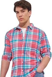 Highlander Men's Slim Fit Checks | Long Sleeves | Spread Collar | Casual Shirts for Men