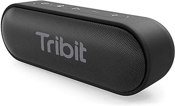 Tribit Updated Version XSound Go Wireless Bluetooth 5.3 Speakers with Loud Stereo Sound & Rich Bass 16W,24H Playtime,150 ft Bluetooth Range,Outdoor Lightweight IPX7 Waterproof,Built-in Mic (Black)