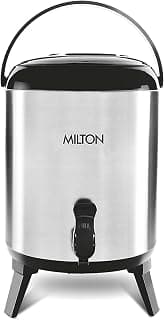 MILTON Stellar 8 Thermosteel Water Jug, 7.6 litres, Silver | PU Insulated | Hot & Cold | Sturdy Base | Hygienic | Odour Free