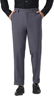 Blackberrys Men's Polyester Blend Self-Design Regular Formal Trousers