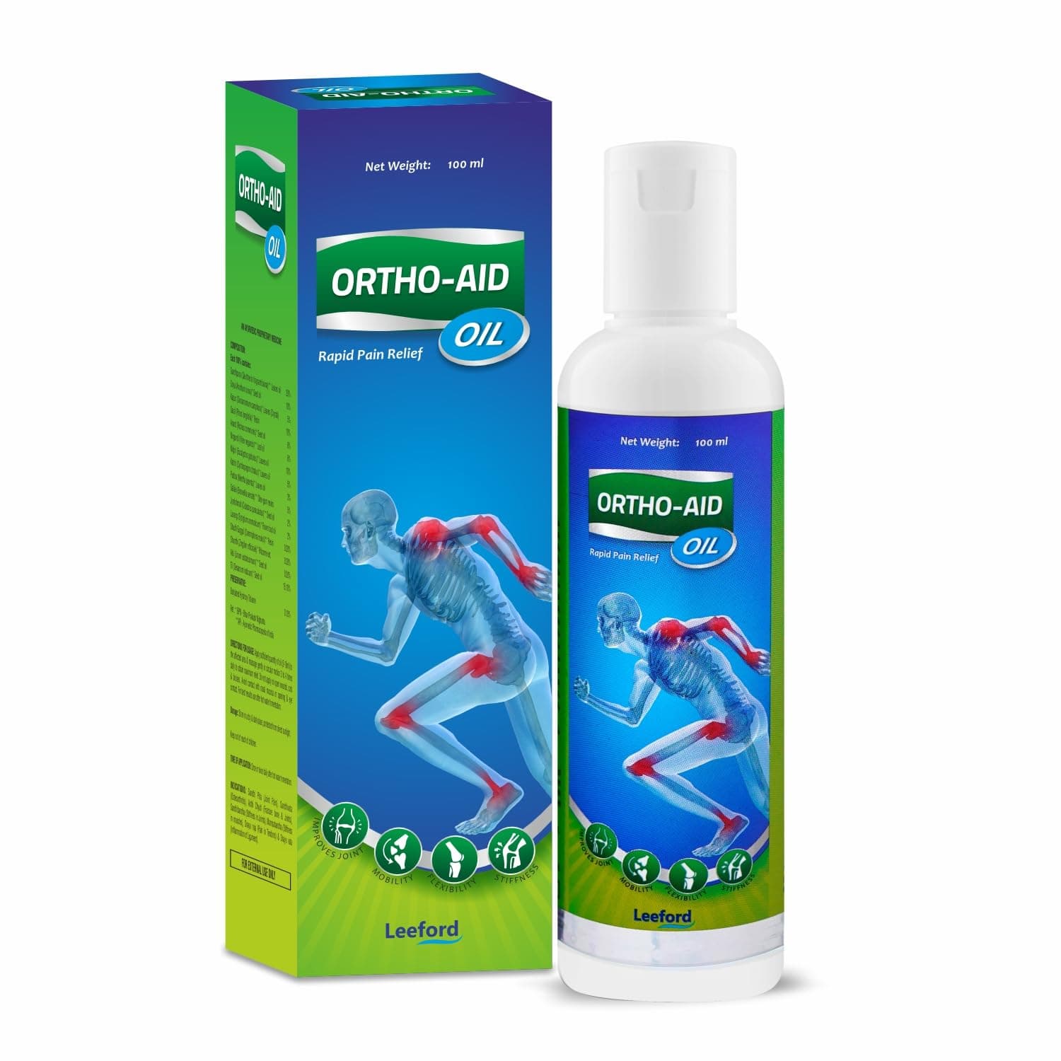 Ortho Aid Ayurvedic Pain Relief Oil for Muscle, Shoulder, Knee, Joint, Back & Body Pain | Non-Sticky, Arthritis Joint Hiran Pain Relief Oil 100ml