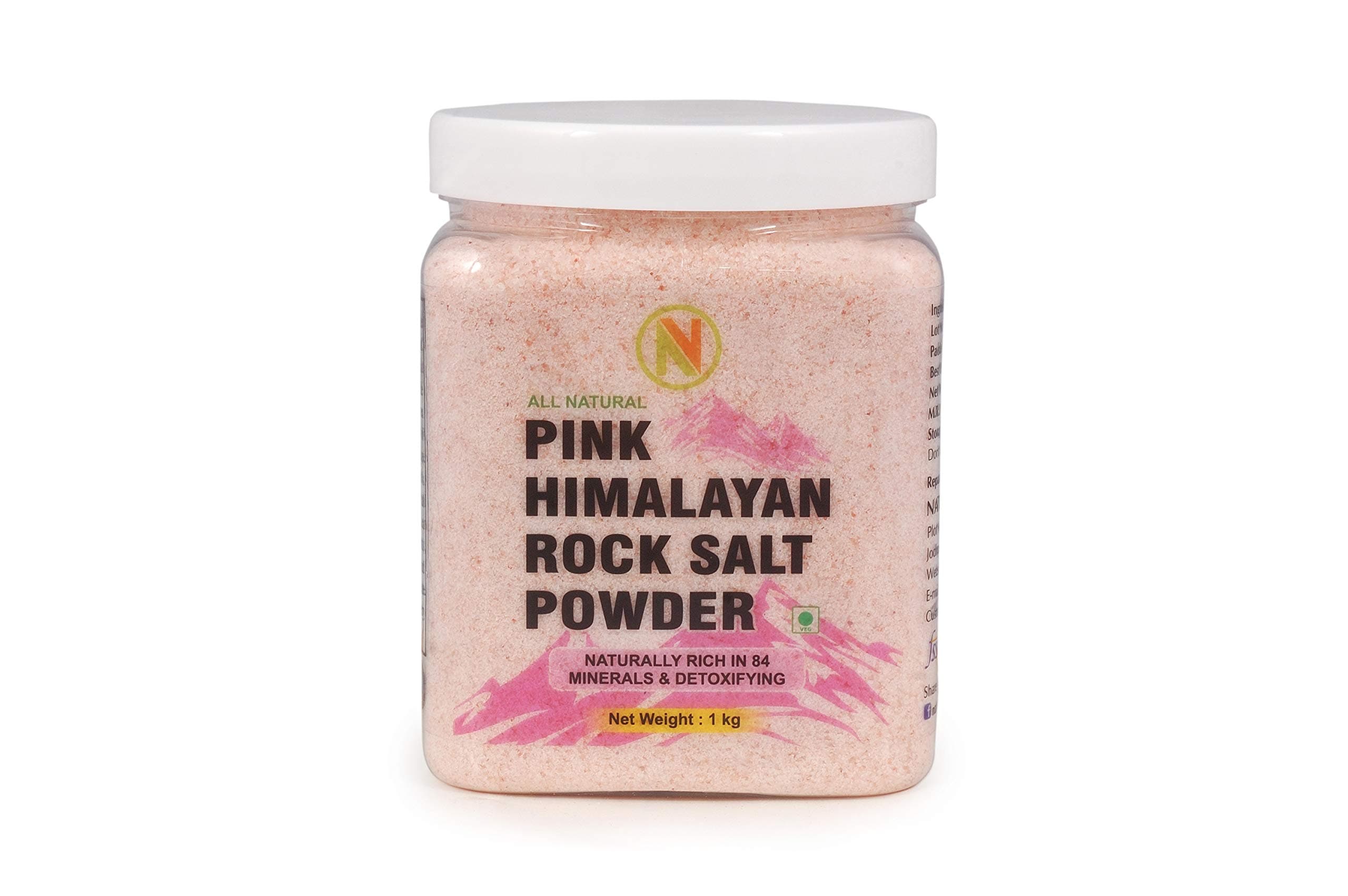 NatureVit Himalayan Pink Rock Salt Powder 1Kg | Natural Salt with 84 Trace Minerals | Additive-Free | Gourmet Grade | Signature Quality