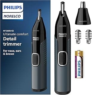 Norelco Men Philips Battery Powered Nose Trimmer 3000, For Nose, Ears Eyebrows, Nt3600/62