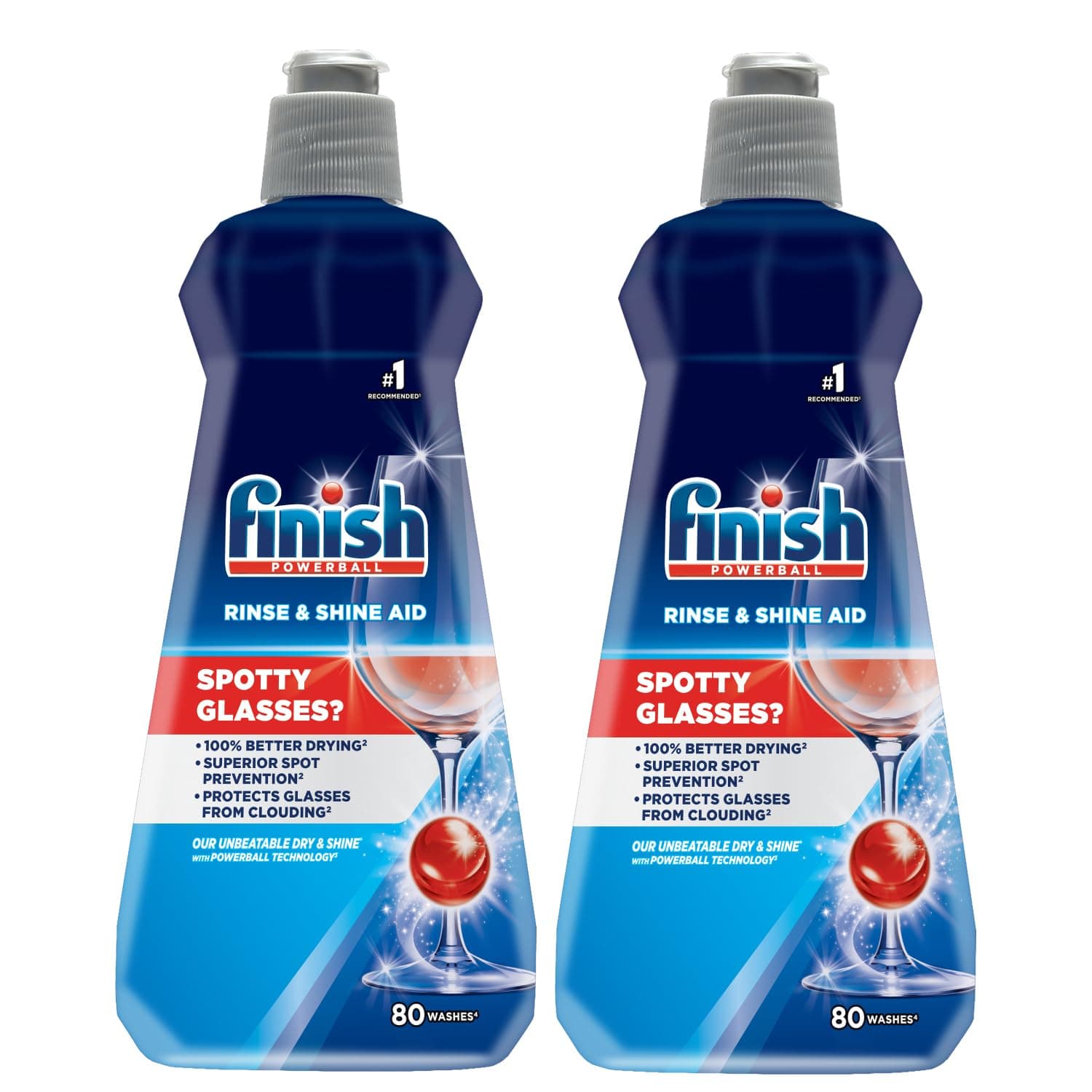Finish Dishwasher Rinse Aid, Shine & Dry - 400 ml (Pack of 2)